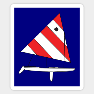 Sunfish Sailboat - Red White Sail Magnet